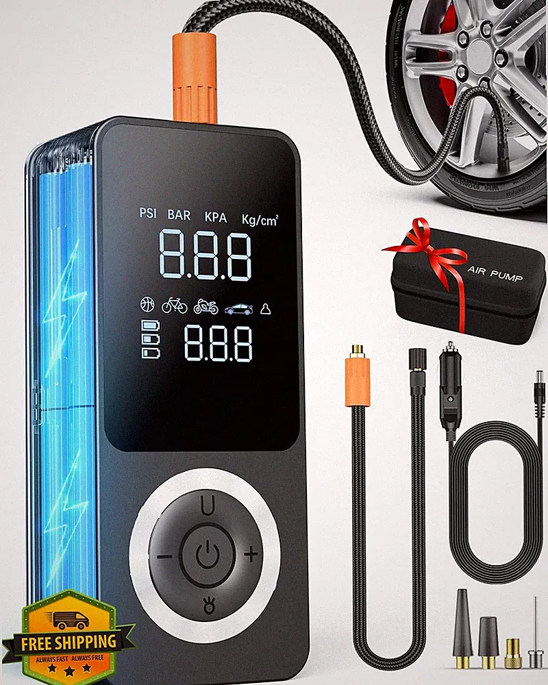 Cordless Tire Inflator Portable Air Compressor 12V Auto Tire Pump