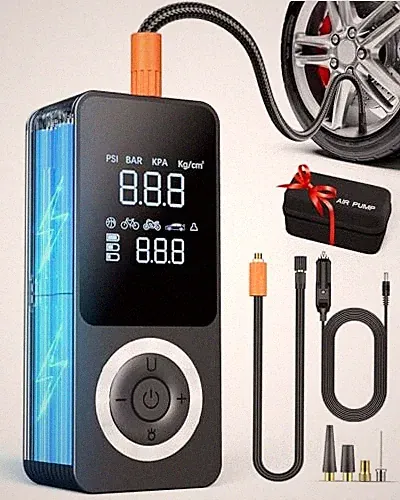 Cordless Tire Inflator Portable Air Compressor, Smart Air Pump for Car 2-silver