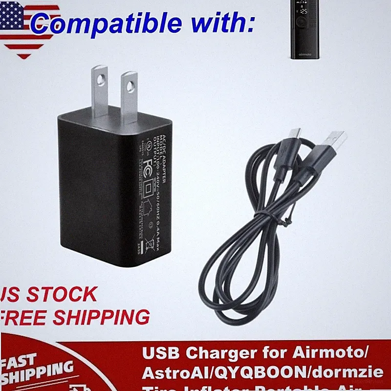 USB Charger for Airmoto/AstroAI/QYQBOON/dormzie Tire Inflator Portable Air